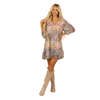 Vestido Manga Longa Vanilla com Estampa Paisley Multicolorida